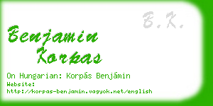 benjamin korpas business card