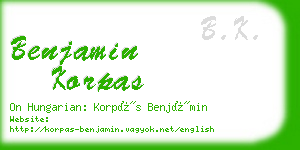 benjamin korpas business card